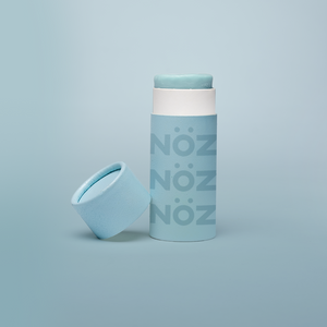 Stick of blue noz sunscreen without cap